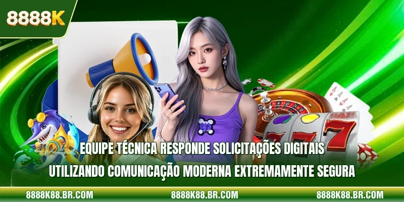 Equipe técnica responde solicitações digitais utilizando comunicação moderna extremamente segura