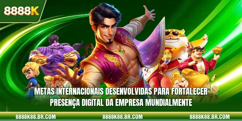 Metas internacionais desenvolvidas para fortalecer presença digital da empresa mundialmente